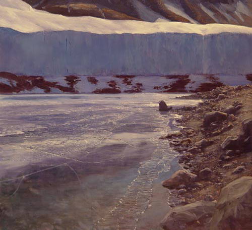 Pond in Front of Suess Glacier David Rosenthal Oil Painting